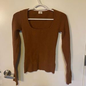 Wilfred Square Neck Sweater, Burnt Orange, XS